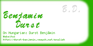 benjamin durst business card